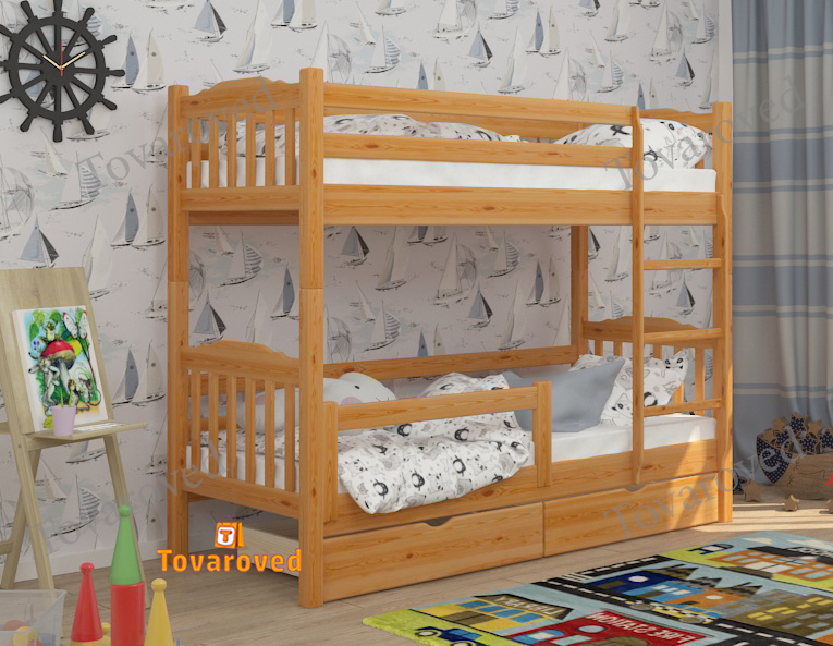 Двухъярусная кровать с Ящиками 90х200 и бортиком защитным внизу Wellmebely Бай-Бай Трансформер сосна Ольха Л6
Двухъярусная кровать с Ящиками 90х200 и бортиком защитным внизу Wellmebely Бай-Бай Трансформер сосна Ольха Л6