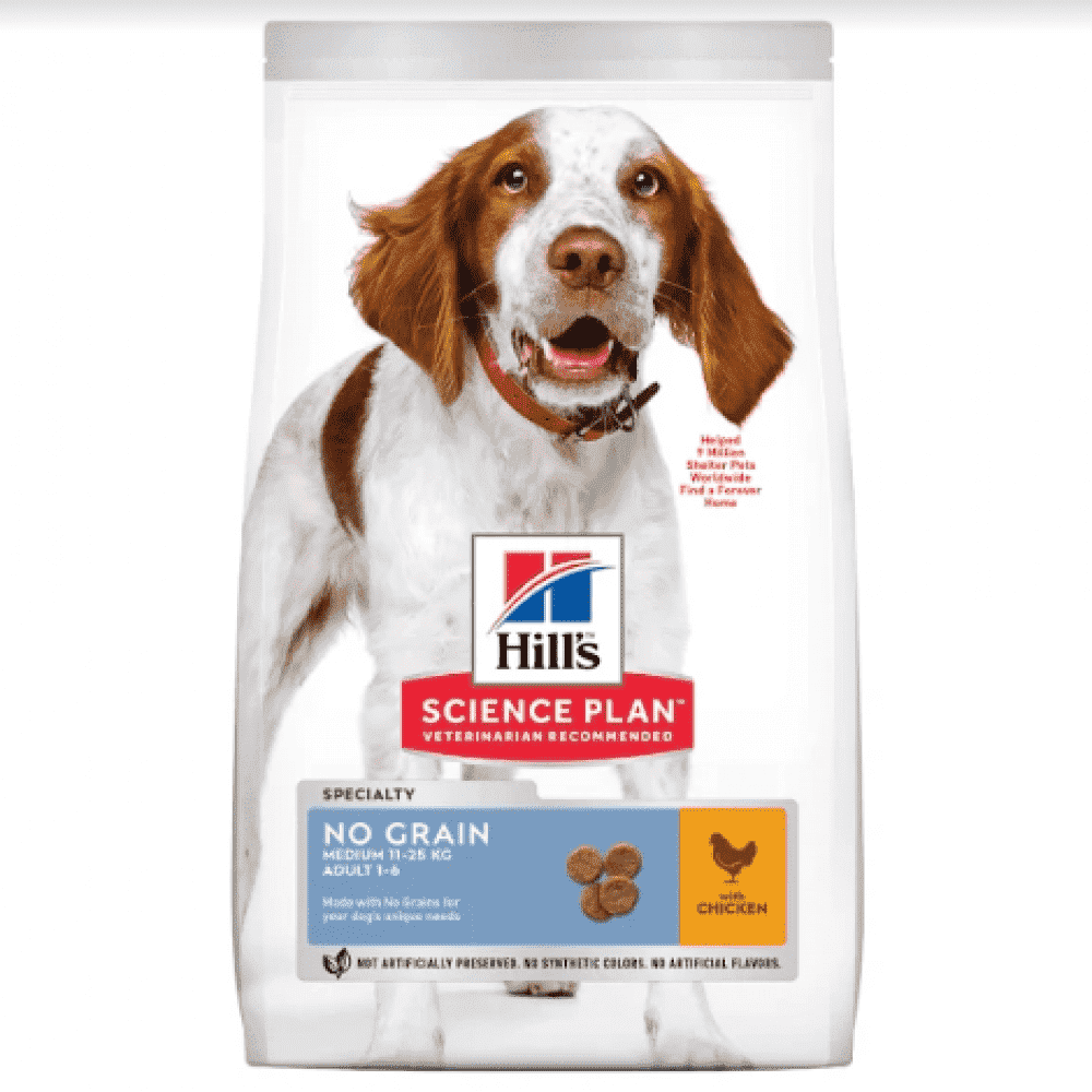 Беззерновой корм HILL'S SCIENCE PLAN Adult No Grain Medium для собак средних пород, с Курицей - 2,5 кг
Беззерновой корм HILL'S SCIENCE PLAN Adult No Grain Medium для собак средних пород, с Курицей - 2,5 кг