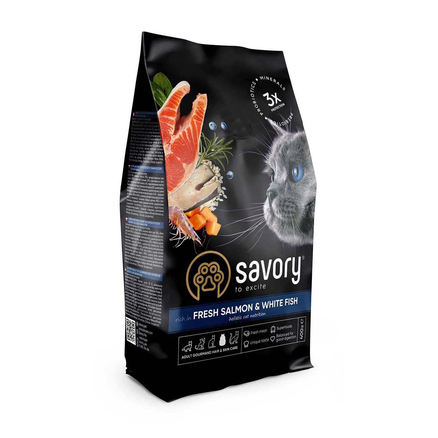 Малозерновой корм Savory Adult Cat Gourmand Fresh Salmon & White Fish Свежий Лосось и Белая Рыба для длинношерстных кошек - 8 кг
Малозерновой корм Savory Adult Cat Gourmand Fresh Salmon & White Fish Свежий Лосось и Белая Рыба для длинношерстных кошек - 8 кг