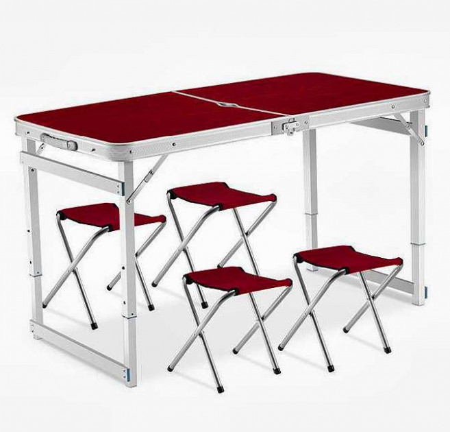 Усиленный Раскладной Стол Для Пикника и Рыбалки с 4 Стульями Folding Table (Коричневый)
Усиленный Раскладной Стол Для Пикника и Рыбалки с 4 Стульями Folding Table (Коричневый)