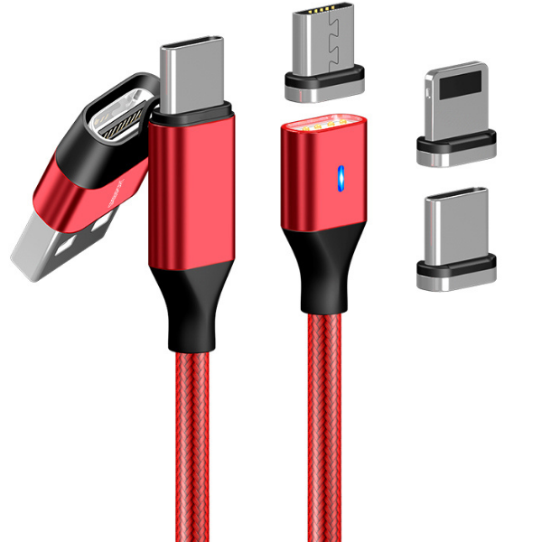 Магнитный кабель для телефона с коннекторами micro usb, lightning, type-c 3 в 1 Magnetic Cable, красный нейлон
Магнитный кабель для телефона с коннекторами micro usb, lightning, type-c 3 в 1 Magnetic Cable, красный нейлон