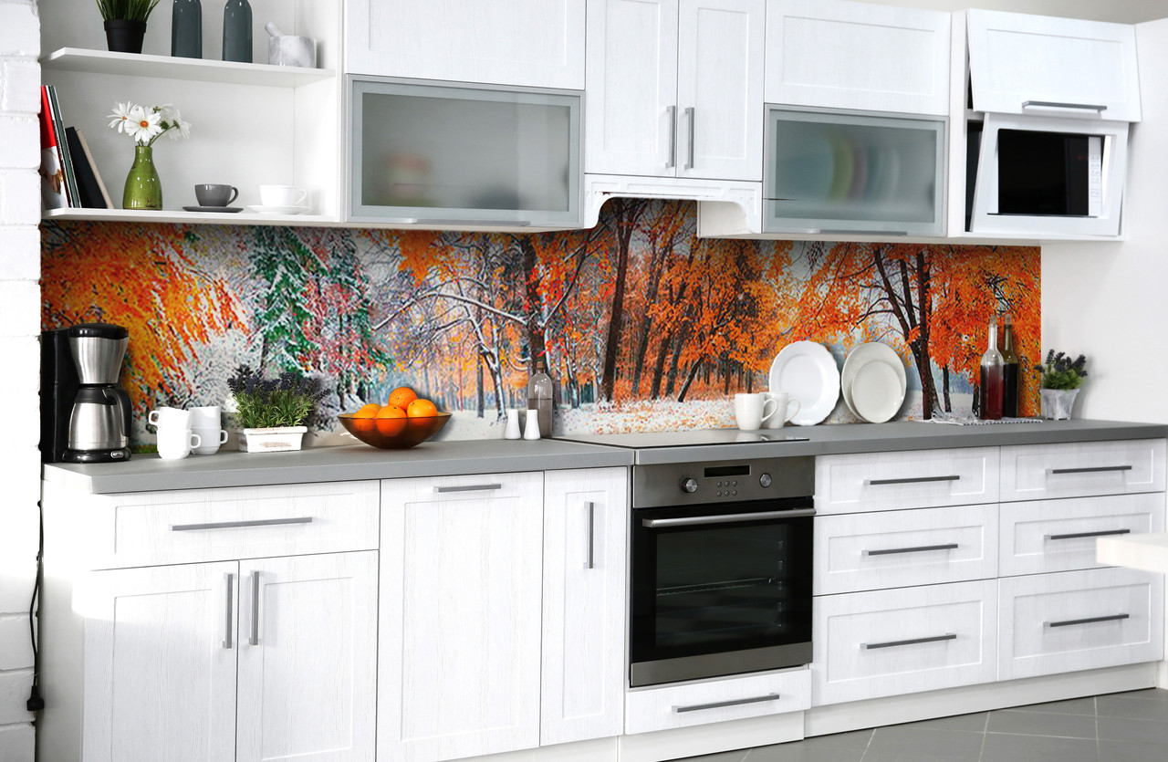 Скинали на кухню Zatarga «Заснеженый октябрь» 600х3000 мм виниловая 3Д наклейка кухонный фартук самоклеящаяся 
Скинали на кухню Zatarga «Заснеженый октябрь» 600х3000 мм виниловая 3Д наклейка кухонный фартук самоклеящаяся