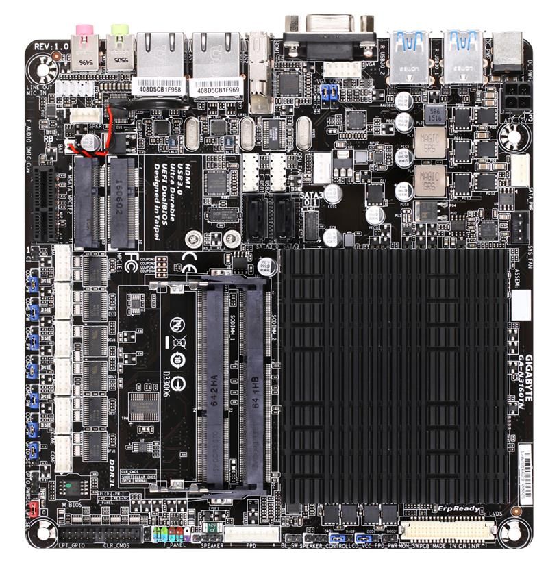 Материнская плата GIGABYTE GA-N3160TN CPU Intel Celeron Quad-Core 2xDDR3 SO HDMI-VGA Dual GbE LAN Thin mITX
Материнская плата GIGABYTE GA-N3160TN CPU Intel Celeron Quad-Core 2xDDR3 SO HDMI-VGA Dual GbE LAN Thin mITX