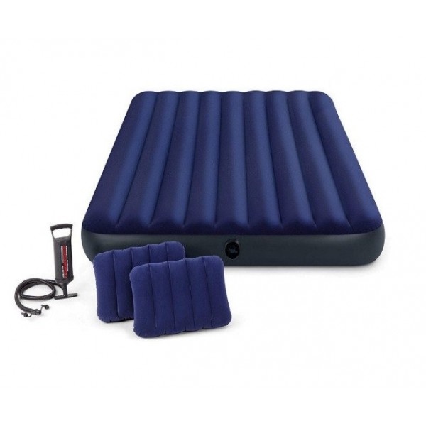 Полуторный надувной матрас Intex 64758-2 Classic Downy с двумя подушками и ручным насосом 137 x 191 x 25 см Синий
Полуторный надувной матрас Intex 64758-2 Classic Downy с двумя подушками и ручным насосом 137 x 191 x 25 см Синий