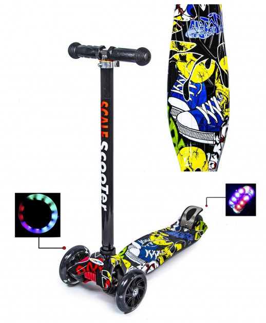 Самокат детский трехколесный MAXI Scale Scooter Joker Джокер Светящиеся колеса Съемный руль от 3 до 7 лет
Самокат детский трехколесный MAXI Scale Scooter Joker Джокер Светящиеся колеса Съемный руль от 3 до 7 лет