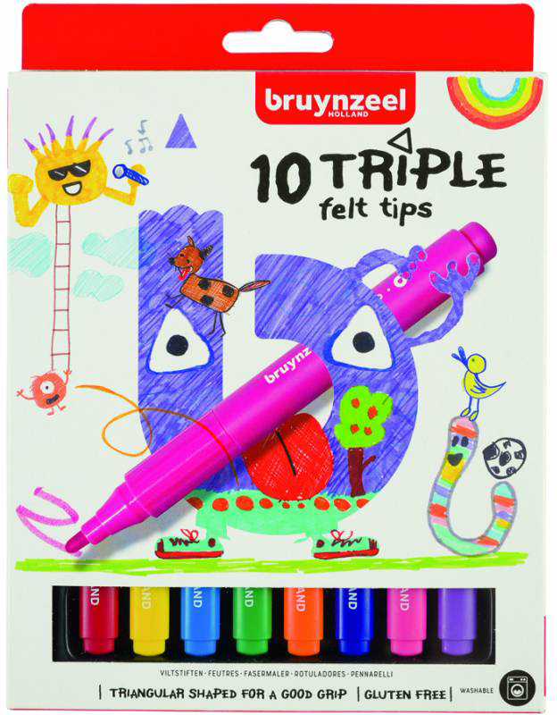 Набор фломастеров Bruynzeel Triple Felt 10 цветов с трехгранным корпусом (8712079421045)
Набор фломастеров Bruynzeel Triple Felt 10 цветов с трехгранным корпусом (8712079421045)