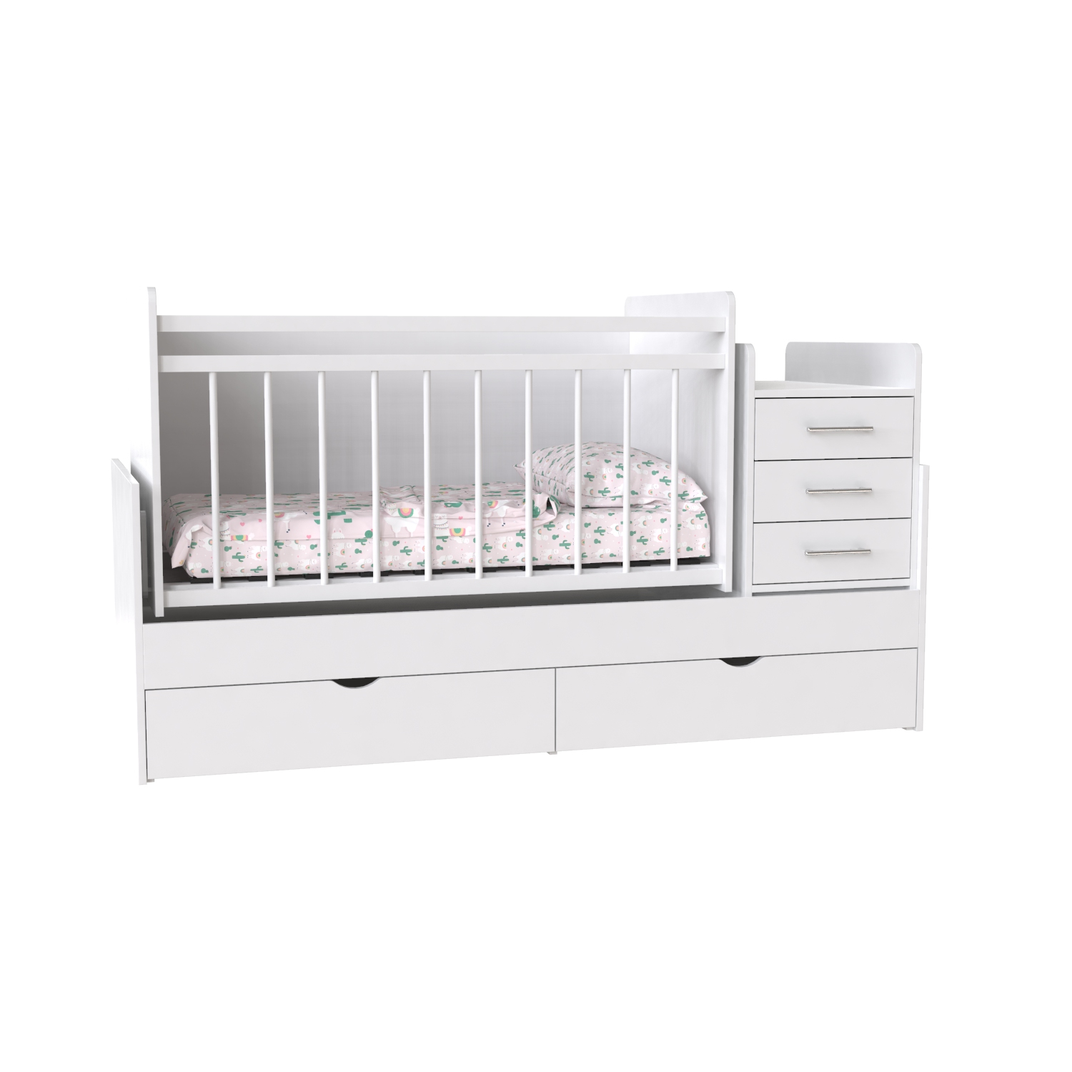 Детская кровать трансформер из ЛДСП и МДФ Binky ДС039 (3 в 1) 1732х1050х732 аляска / белый суперматовый / решетка белая цвет Artinhead
Детская кровать трансформер из ЛДСП и МДФ Binky ДС039 (3 в 1) 1732х1050х732 аляска / белый суперматовый / решетка белая цвет Artinhead