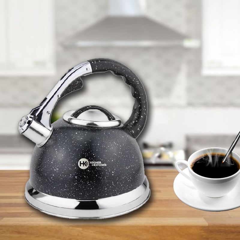 Чайник Higher Kitchen ZP-021 для плиты со свистком из нержавеющей стали с керамичным покрытием 3.5л Черный
Чайник Higher Kitchen ZP-021 для плиты со свистком из нержавеющей стали с керамичным покрытием 3.5л Черный