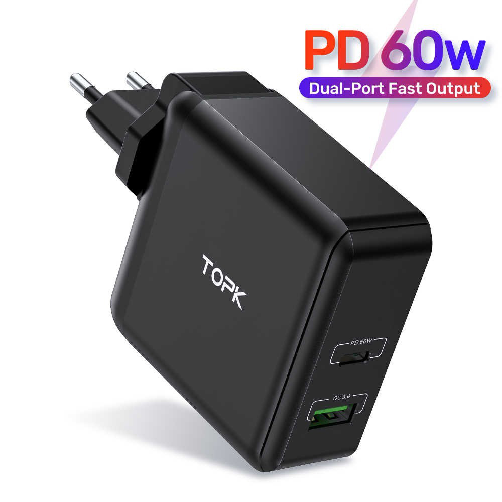 Сетевое зарядное устройство Topk Qualcomm Quick Charge 3.0 60W USB Type-C/PD Black (TK211Q-BL)
Сетевое зарядное устройство Topk Qualcomm Quick Charge 3.0 60W USB Type-C/PD Black (TK211Q-BL)