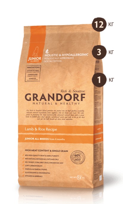 Сухой корм для щенков всех пород Grandorf Lamb & Rice Junior All Breeds с ягненком и бурым рисом 1 кг (5404009580016)
Сухой корм для щенков всех пород Grandorf Lamb & Rice Junior All Breeds с ягненком и бурым рисом 1 кг (5404009580016)