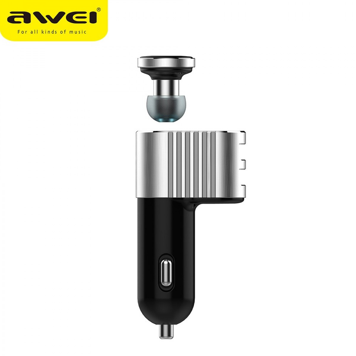 Автомобильное зарядное устройство + Bluetooth гарнитура Awei A871BL (2 USB, 1А+2.1А) gray
Автомобильное зарядное устройство + Bluetooth гарнитура Awei A871BL (2 USB, 1А+2.1А) gray