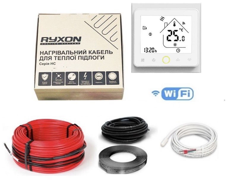Двухжильный тонкий кабель Ryxon HC-20-45 м 900Вт 4.5 - 5.6 м² в комплекте с терморегулятором WI-FI
Двухжильный тонкий кабель Ryxon HC-20-45 м 900Вт 4.5 - 5.6 м² в комплекте с терморегулятором WI-FI