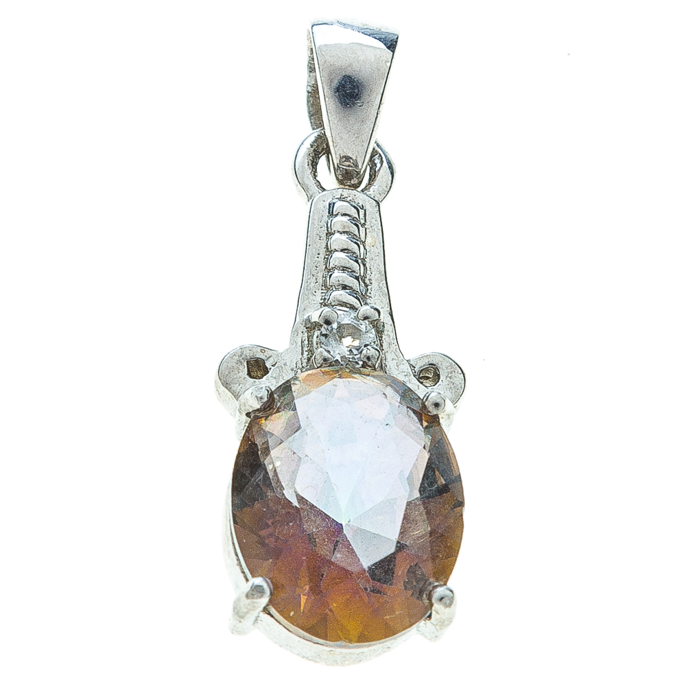 Срібна підвіска 925 проби 1,89 гр. з містик жовтим топазом та білими топазами з США 2,03 карат BoutiqueTV 
Срібна підвіска 925 проби 1,89 гр. з містик жовтим топазом та білими топазами з США 2,03 карат BoutiqueTV