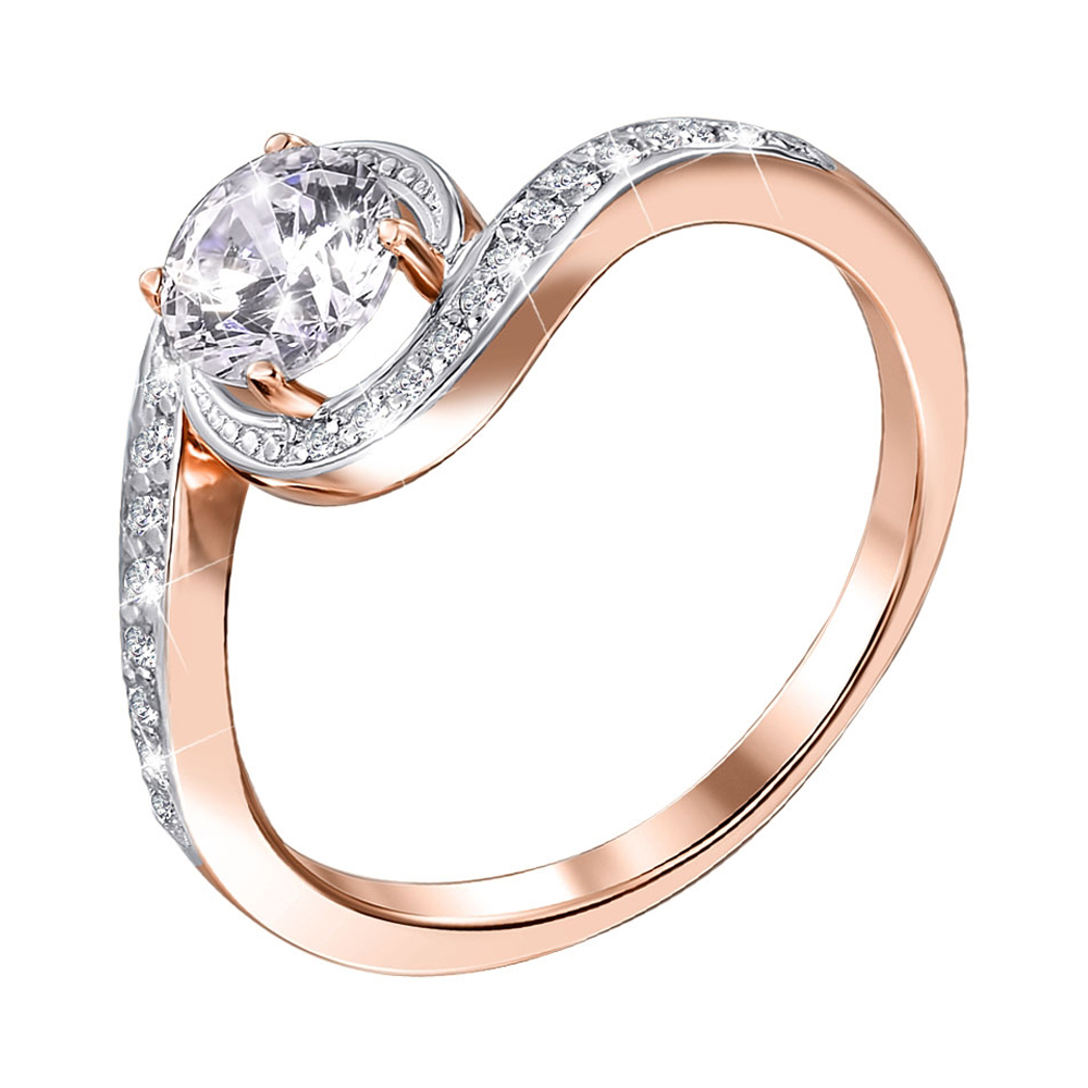 Золотое кольцо в комбинированном цвете с цирконием Swarovski 000140061 17 размера
Золотое кольцо в комбинированном цвете с цирконием Swarovski 000140061 17 размера