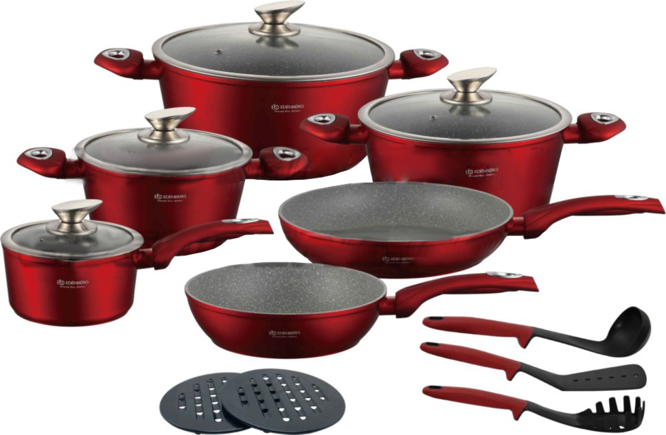 Набор посуды Edenberg Red Metallic из литого алюминия с мраморным покрытием 15 предметов (EB-5621) (NP)
Набор посуды Edenberg Red Metallic из литого алюминия с мраморным покрытием 15 предметов (EB-5621) (NP)
