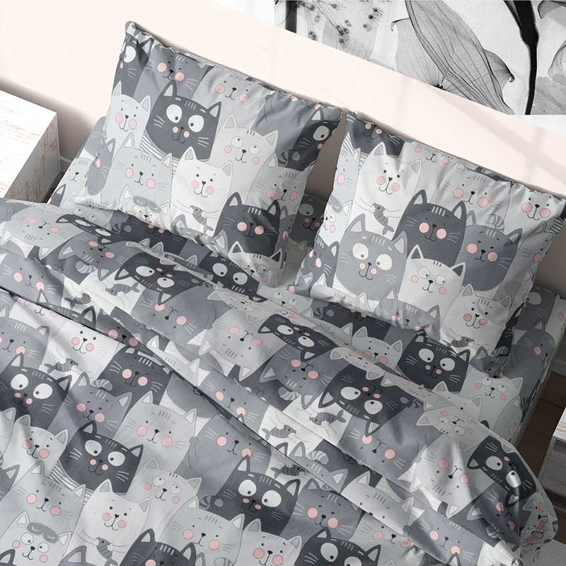 Комплект постельного белья семейный из бязи Time Textile Котики Серый TT170848-s 70х70
Комплект постельного белья семейный из бязи Time Textile Котики Серый TT170848-s 70х70