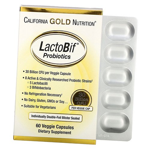 Пробиотики, LactoBif Probiotics 30 Billion, California Gold Nutrition 60вегкапс (69427002)
Пробиотики, LactoBif Probiotics 30 Billion, California Gold Nutrition 60вегкапс (69427002)