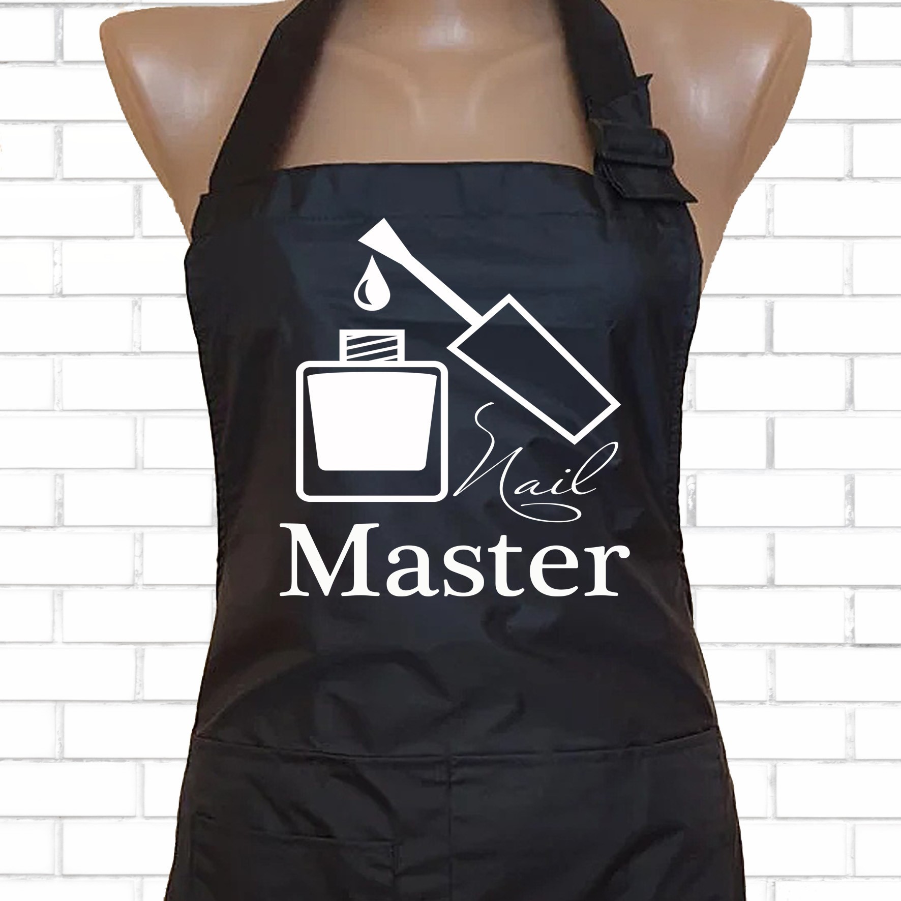 Фартук с принтом для мастера по маникюру, наращиванию ногтей "Nail Master". Черный
Фартук с принтом для мастера по маникюру, наращиванию ногтей "Nail Master". Черный