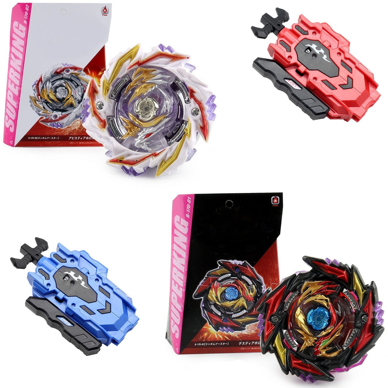 Beyblade B-170 Abyss Diabolos + Death Diabolos (бейблейд Дьявол Бездны + Смертельный Диаболос) + двухсторонние ниточные лаунчеры
Beyblade B-170 Abyss Diabolos + Death Diabolos (бейблейд Дьявол Бездны + Смертельный Диаболос) + двухсторонние ниточные лаунчеры