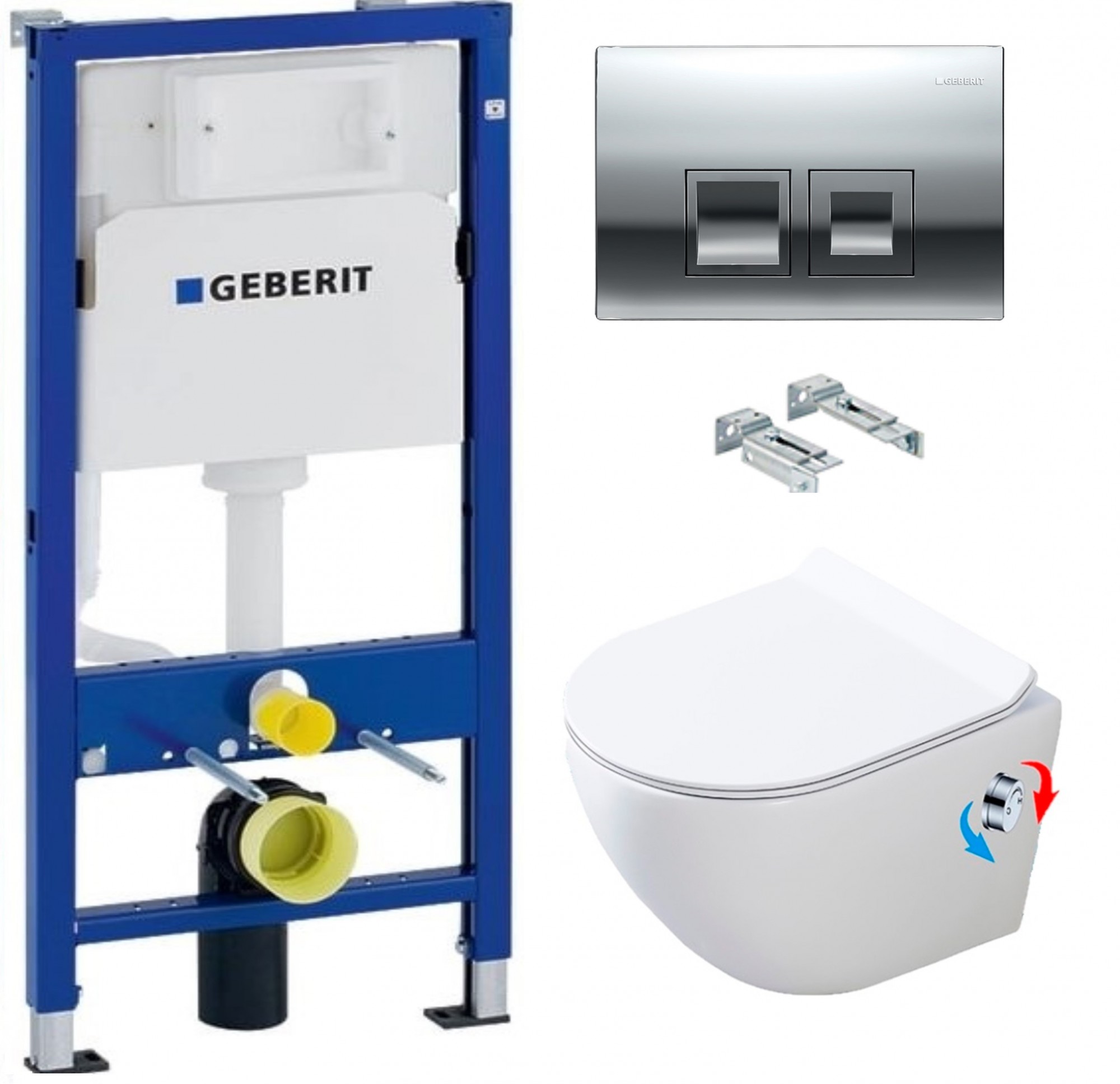 Инсталляция GEBERIT Duofix 458.103.00.1+ Панель смыва хром, квадратные кнопки+ Унитаз-биде подвесной DUSEL LEVITA MIX+ Сиденье Slim Soft-Close
Инсталляция GEBERIT Duofix 458.103.00.1+ Панель смыва хром, квадратные кнопки+ Унитаз-биде подвесной DUSEL LEVITA MIX+ Сиденье Slim Soft-Close