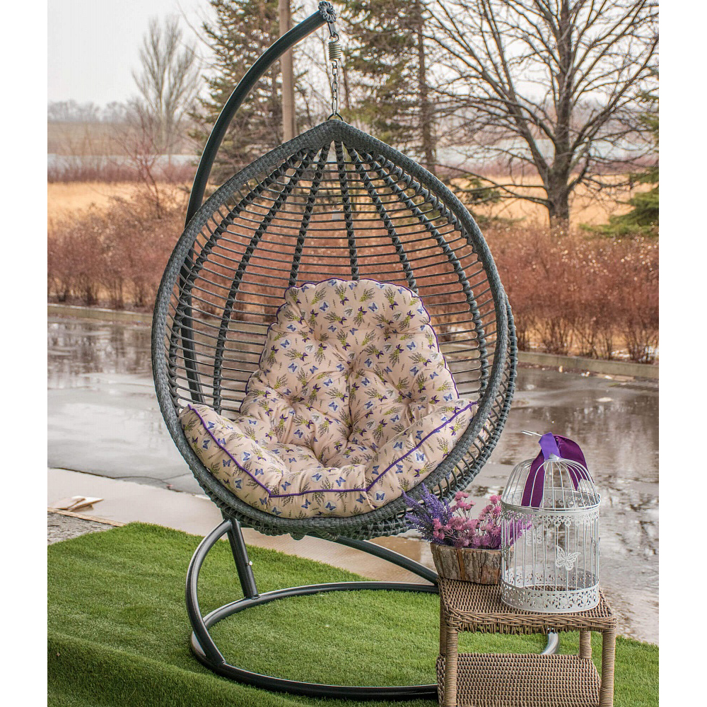 Подвесное кресло кокон Кит искусственный ротанг/металл серый, цвет подушки лаванда белая Украинские конструкции
Подвесное кресло кокон Кит искусственный ротанг/металл серый, цвет подушки лаванда белая Украинские конструкции