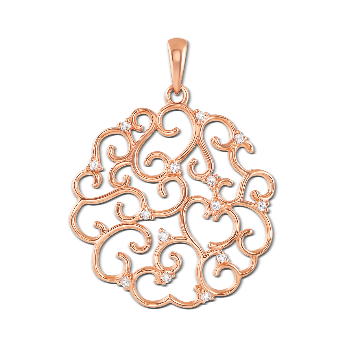 Кулон из красного золота с фианитами 000117588
Кулон из красного золота с фианитами 000117588