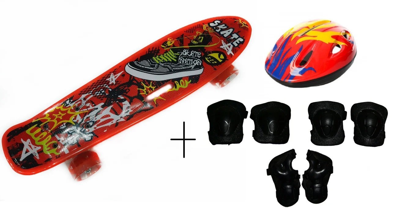 Скейт Profi Penny Board LED 22 с ручкой RED 57 × 15 см с защитой (527-174)
Скейт Profi Penny Board LED 22 с ручкой RED 57 × 15 см с защитой (527-174)