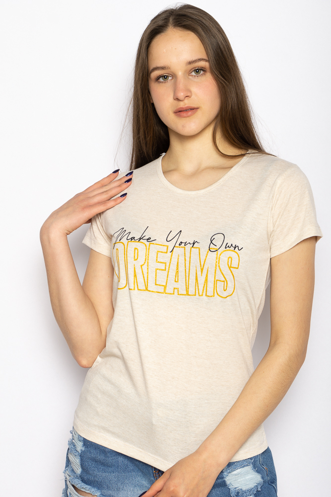 Футболка женская с надписью Dreams Time of Style 600F025 Бежевый меланж, Футболка женская с надписью Dreams Time of Style 600F025 S Бежевый меланж
Футболка женская с надписью Dreams Time of Style 600F025 Бежевый меланж, Футболка женская с надписью Dreams Time of Style 600F025 S Бежевый меланж