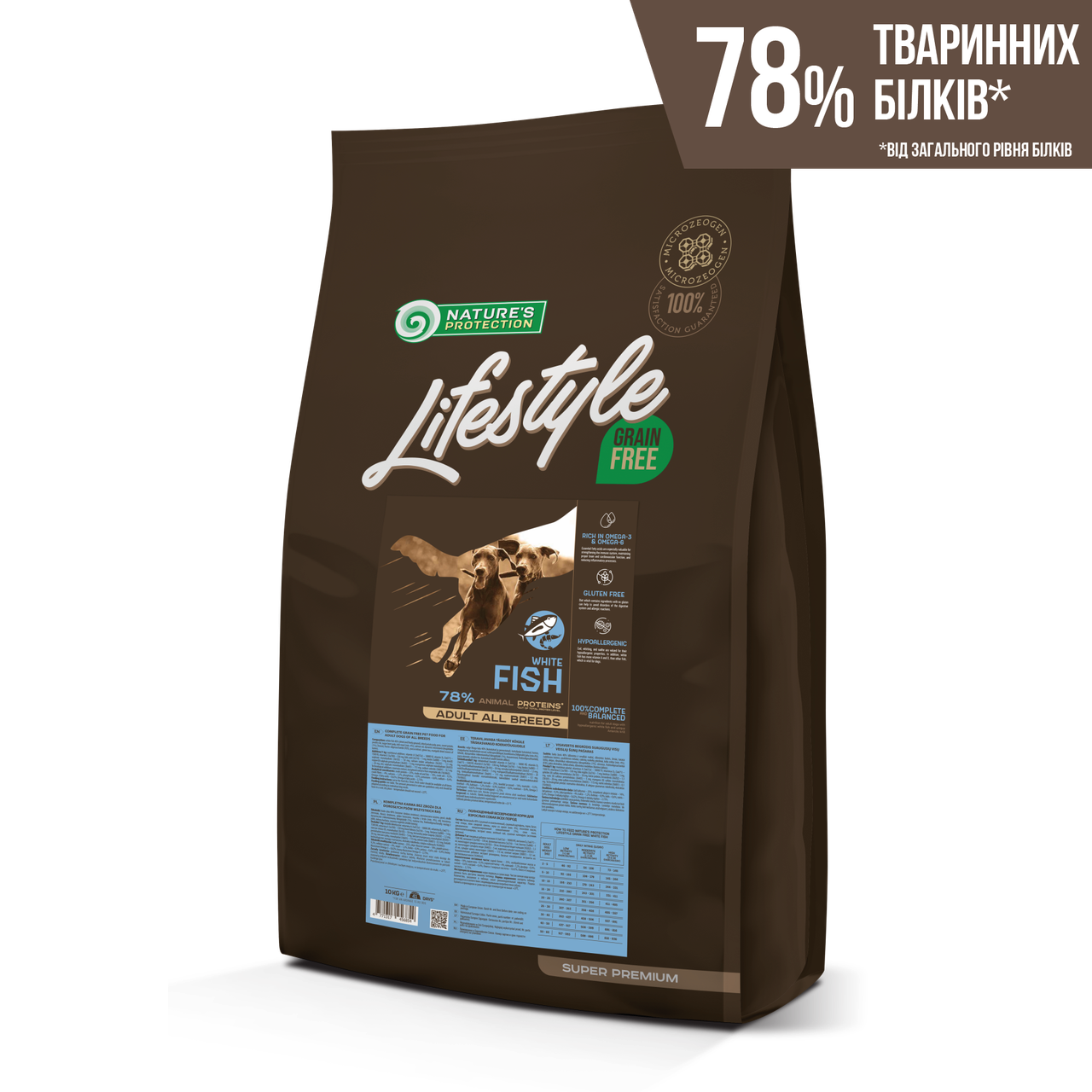 Сухой беззерновой корм Lifestyle Grain Free White Fish Adult с белой рыбой для собак всех пород, 10 кг
Сухой беззерновой корм Lifestyle Grain Free White Fish Adult с белой рыбой для собак всех пород, 10 кг