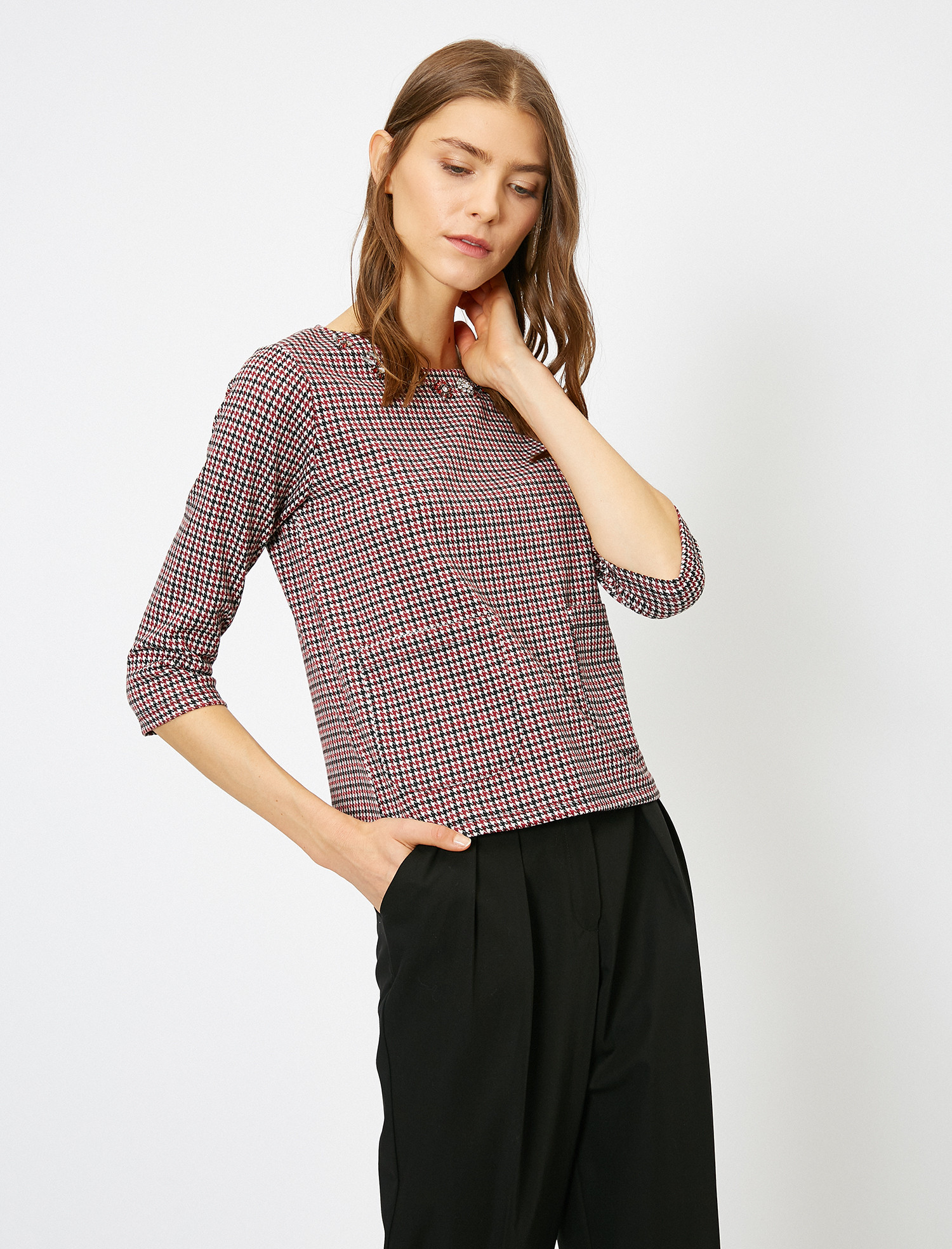 Блузка Koton 0KAK16699IK-01D L Red Design 
Блузка Koton 0KAK16699IK-01D L Red Design