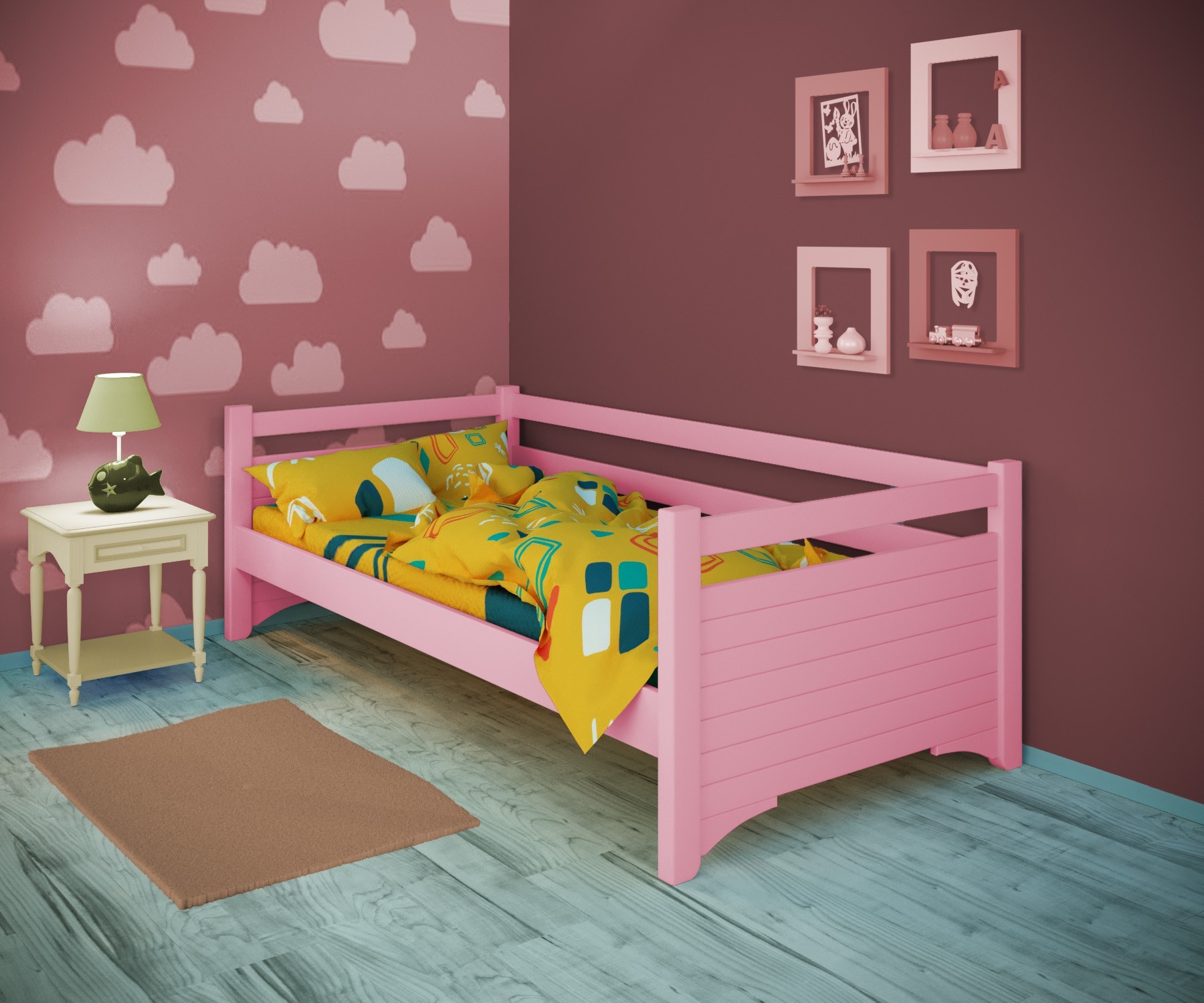 Кровать односпальная тахта RainbowDream Дюпон 80х190 см розовый массив ольхи, без ящиков
Кровать односпальная тахта RainbowDream Дюпон 80х190 см розовый массив ольхи, без ящиков