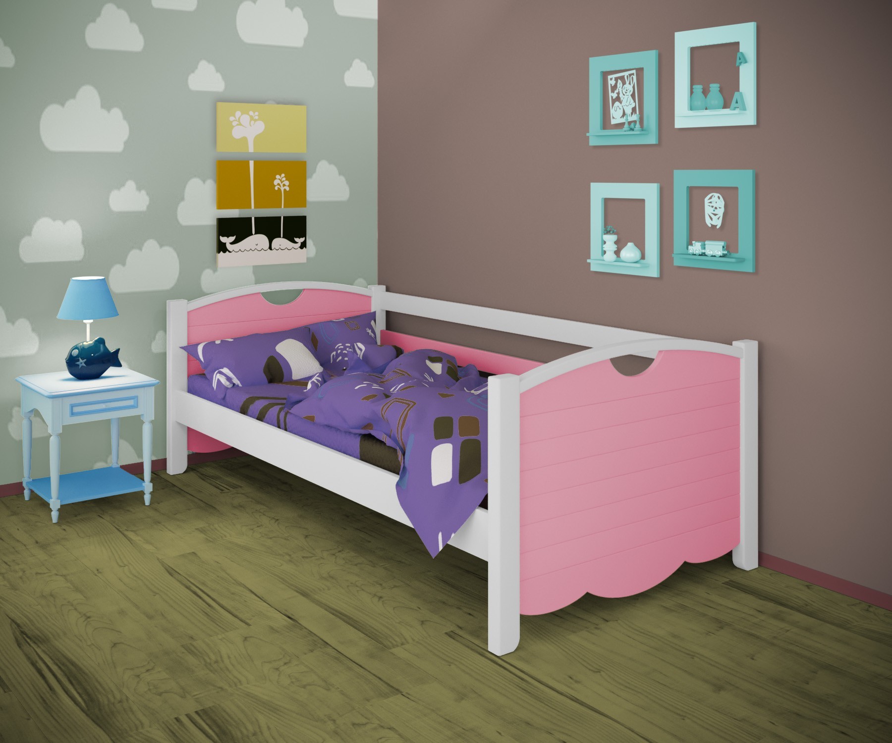 Кровать односпальная тахта RainbowDream Белла 90х190 см бело-розовый массив ольхи, без ящиков
Кровать односпальная тахта RainbowDream Белла 90х190 см бело-розовый массив ольхи, без ящиков