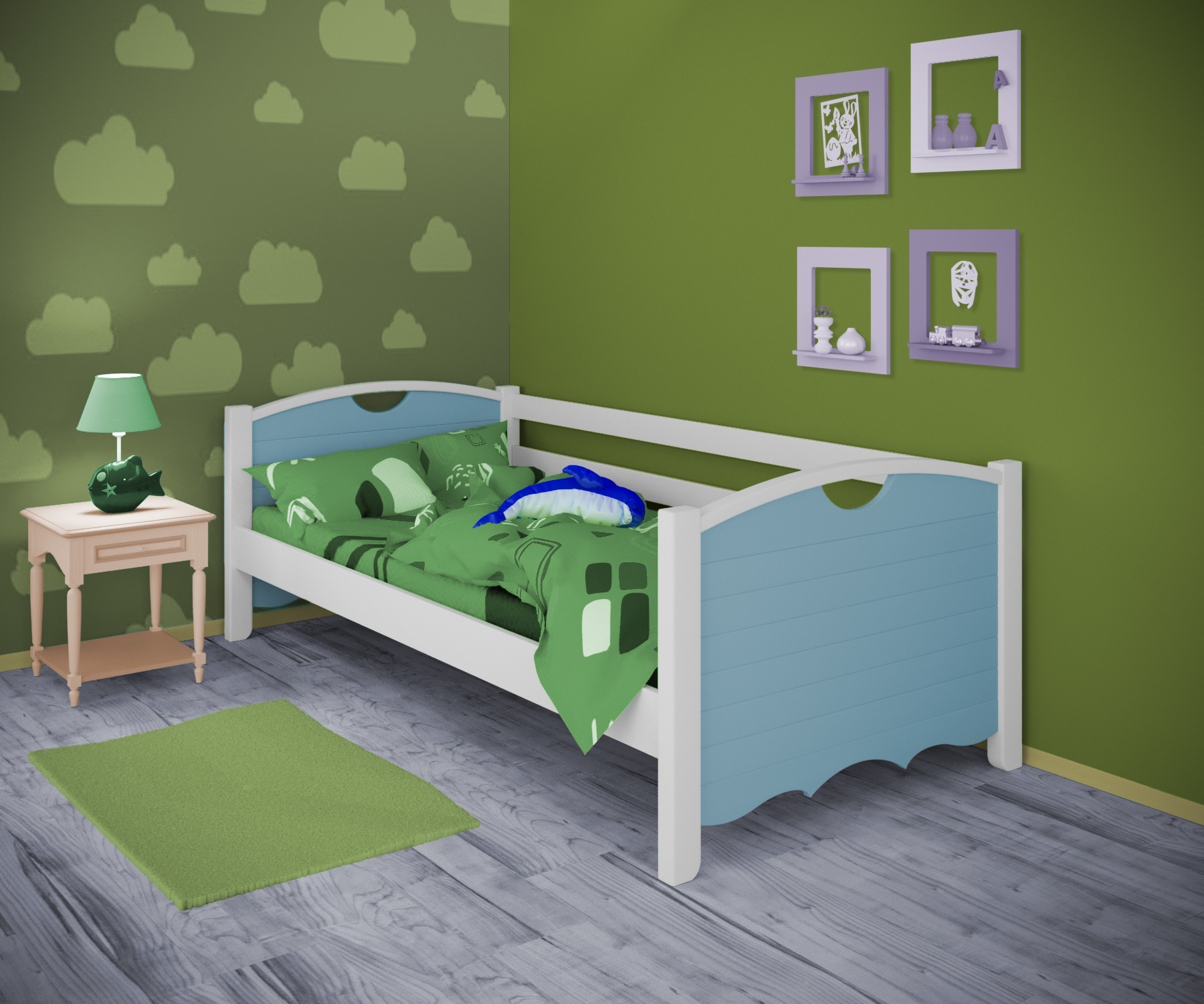 Кровать односпальная тахта RainbowDream Дженни 90х190 см бело-голубой массив ольхи, без ящиков
Кровать односпальная тахта RainbowDream Дженни 90х190 см бело-голубой массив ольхи, без ящиков