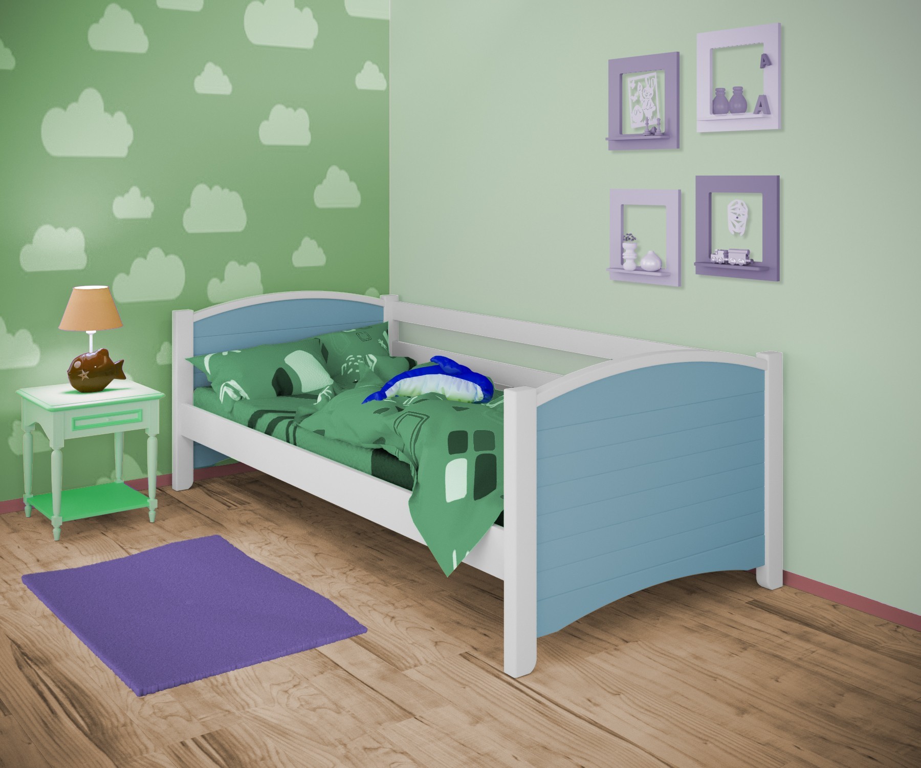 Кровать односпальная тахта RainbowDream Доминика 90х190 см бело-голубой массив ольхи, без ящиков
Кровать односпальная тахта RainbowDream Доминика 90х190 см бело-голубой массив ольхи, без ящиков