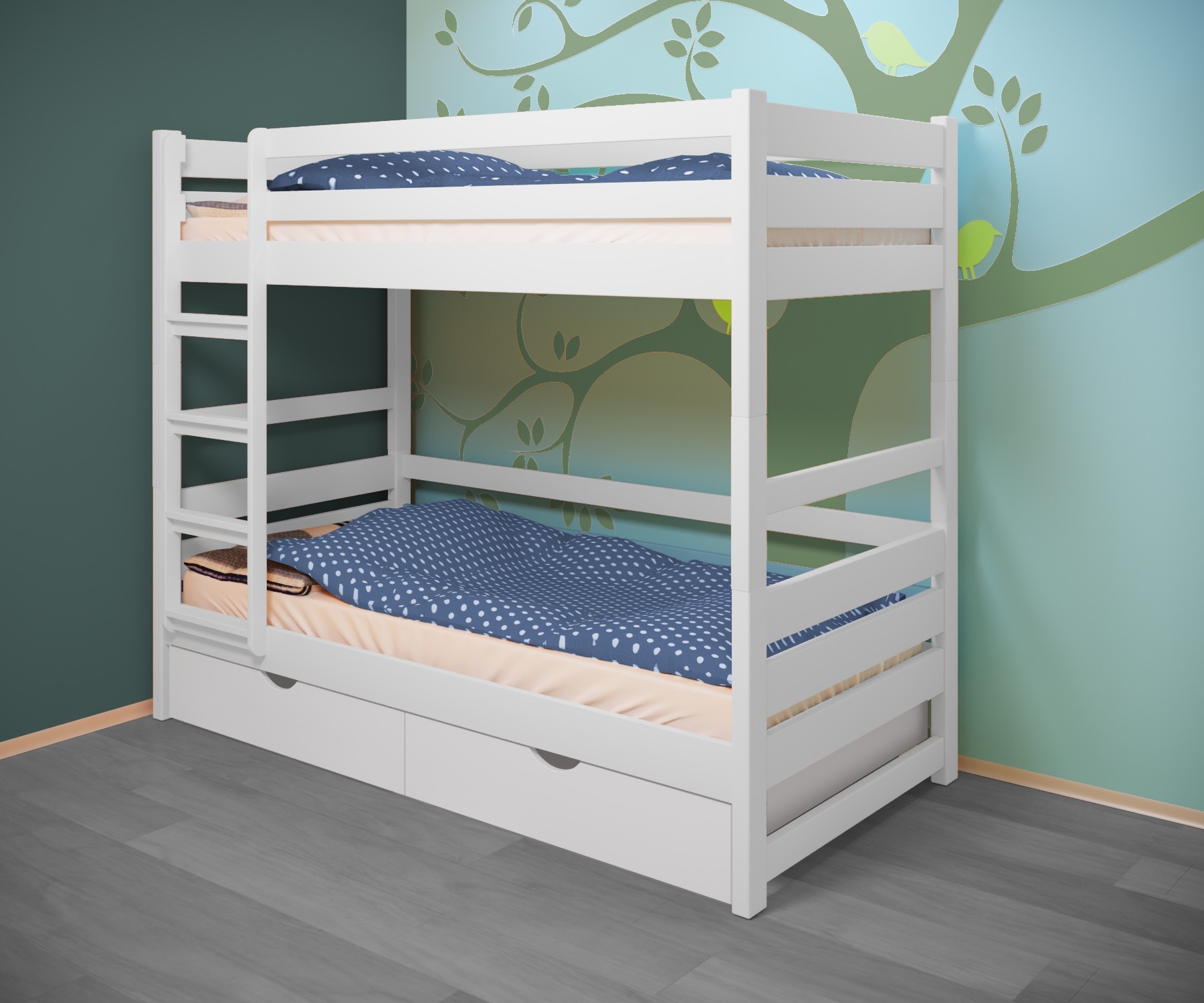 Кровать двухъярусная RainbowDream Мартино 80х190 см белый массив ольхи, с ящиками
Кровать двухъярусная RainbowDream Мартино 80х190 см белый массив ольхи, с ящиками