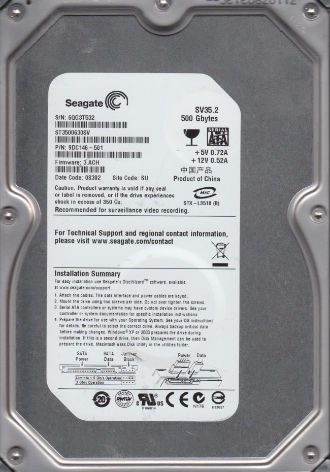 Жесткий диск Seagate SV35 Series HDD 500ГБ 7200об/м 16МБ 3.5" SATA II (ST3500630SV)
Жесткий диск Seagate SV35 Series HDD 500ГБ 7200об/м 16МБ 3.5" SATA II (ST3500630SV)
