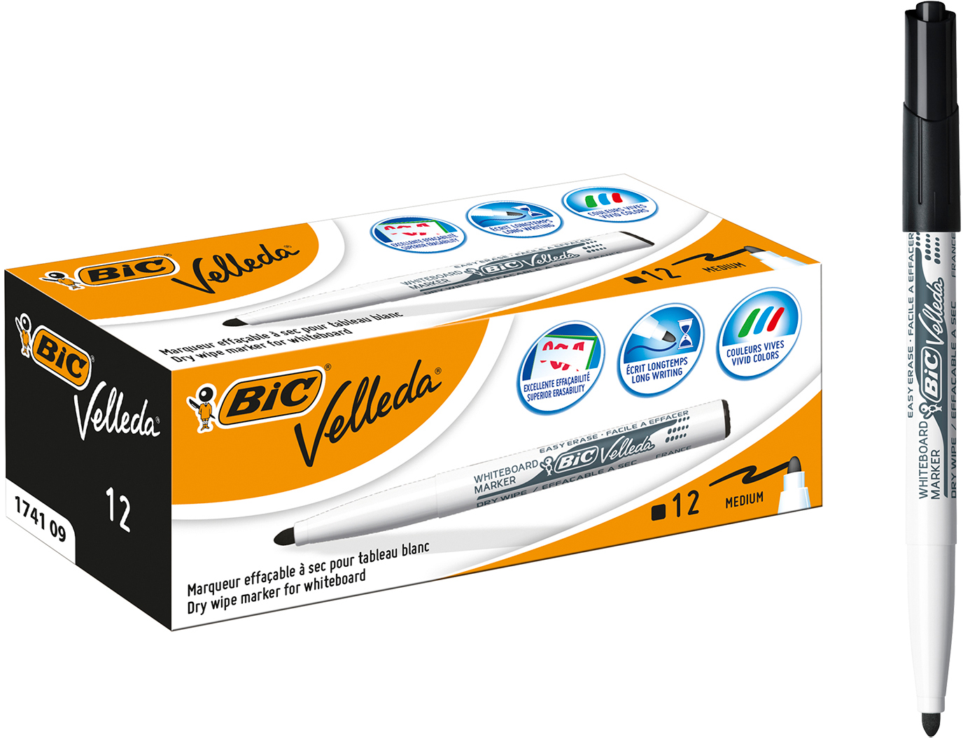 Набор маркеров для досок сухостираемых BIC Velleda 1741 1.6 мм 12 шт Черных (3086121741098)
Набор маркеров для досок сухостираемых BIC Velleda 1741 1.6 мм 12 шт Черных (3086121741098)