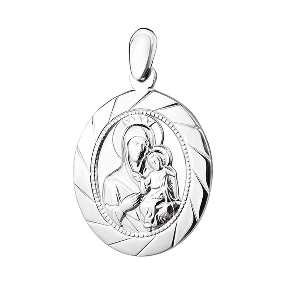 Серебряная ладанка Владимирская Богоматерь с насечками 000048098 
Серебряная ладанка Владимирская Богоматерь с насечками 000048098