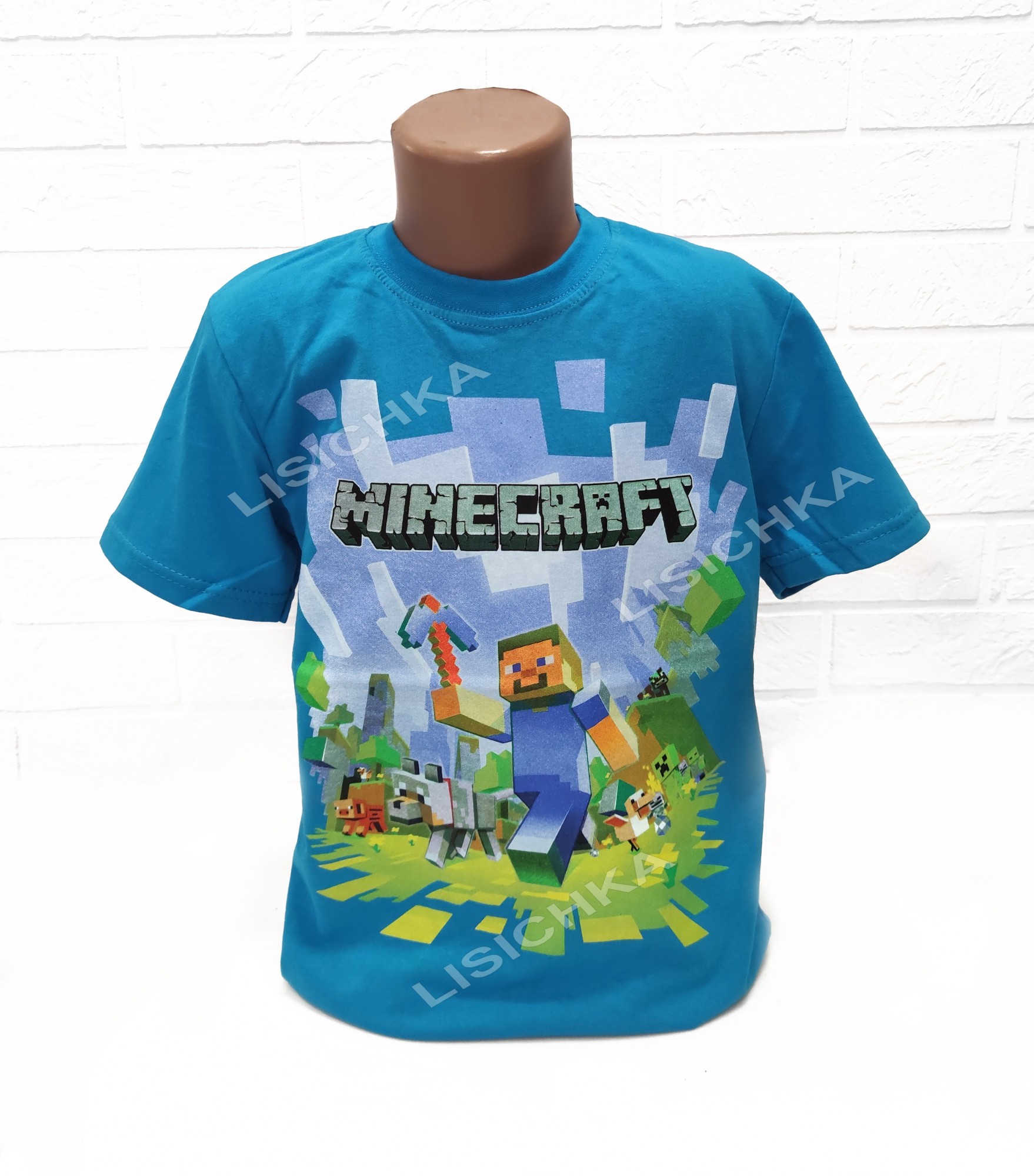 Футболка Foxstyle Майнкрафт Стив, всем фанатам игры Minecraft, 128-134см, голубая
Футболка Foxstyle Майнкрафт Стив, всем фанатам игры Minecraft, 128-134см, голубая