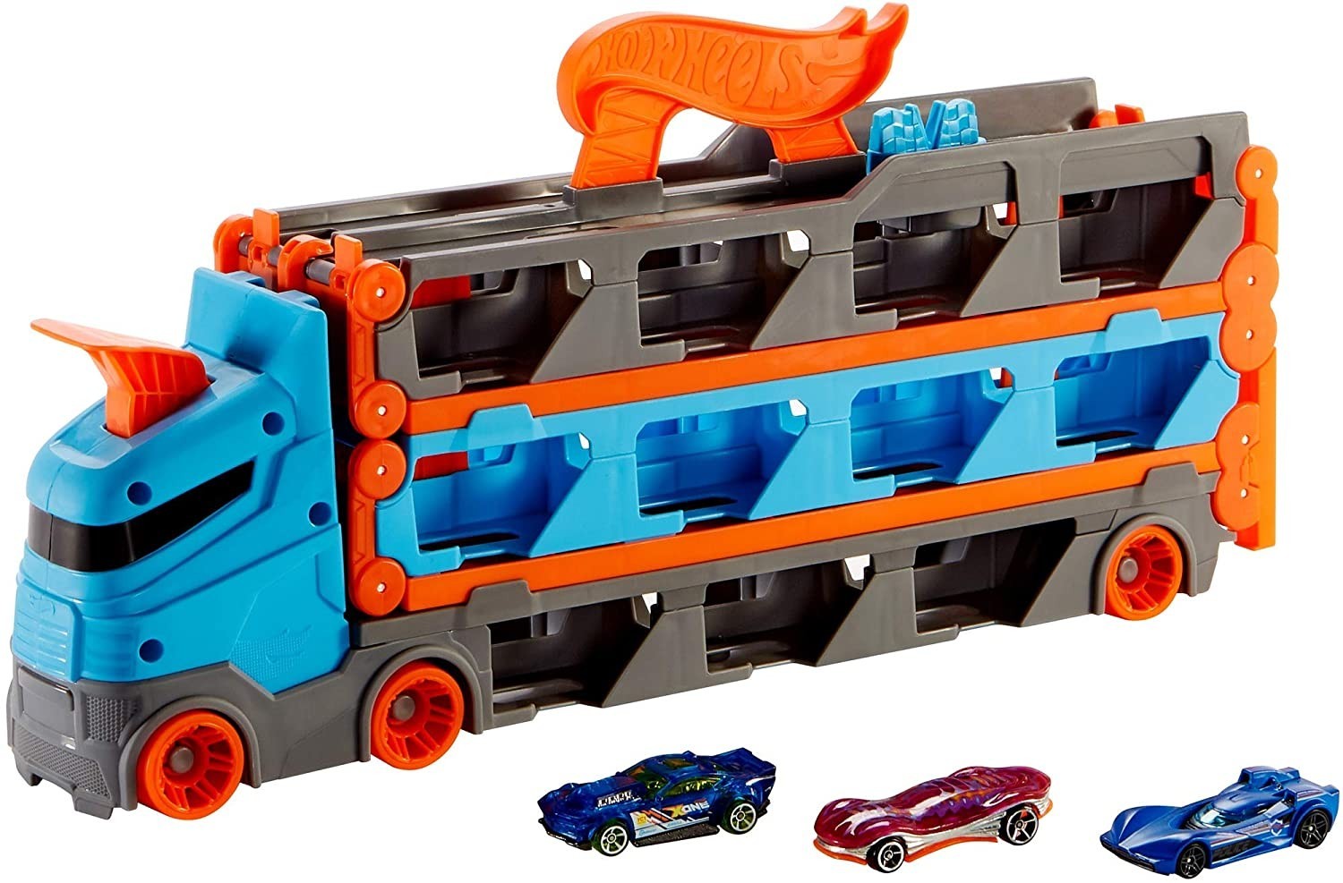 Набор Hot Wheels Грузовик-автотрек Скоростная автотрасса и 3 машинки Автовоз трек Хот Вилс Speedway Hauler (GVG37)
Набор Hot Wheels Грузовик-автотрек Скоростная автотрасса и 3 машинки Автовоз трек Хот Вилс Speedway Hauler (GVG37)