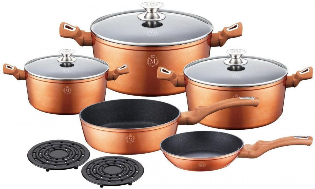 Набор алюминиевой посуды 10 предметов Meisterklasse Copper Touch Line с индукционным дном и антипригарным покрытием (MK-1014)
Набор алюминиевой посуды 10 предметов Meisterklasse Copper Touch Line с индукционным дном и антипригарным покрытием (MK-1014)