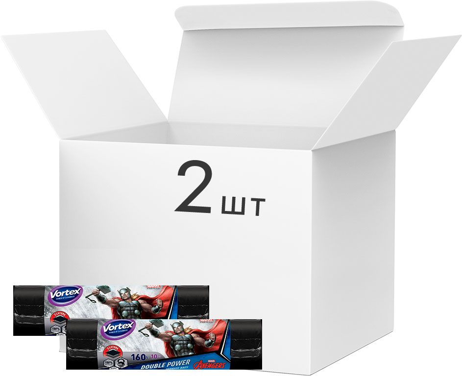 Упаковка пакетов для мусора Vortex Max многослойные Thor черные 160 л х 10 шт 2 упаковки
Упаковка пакетов для мусора Vortex Max многослойные Thor черные 160 л х 10 шт 2 упаковки