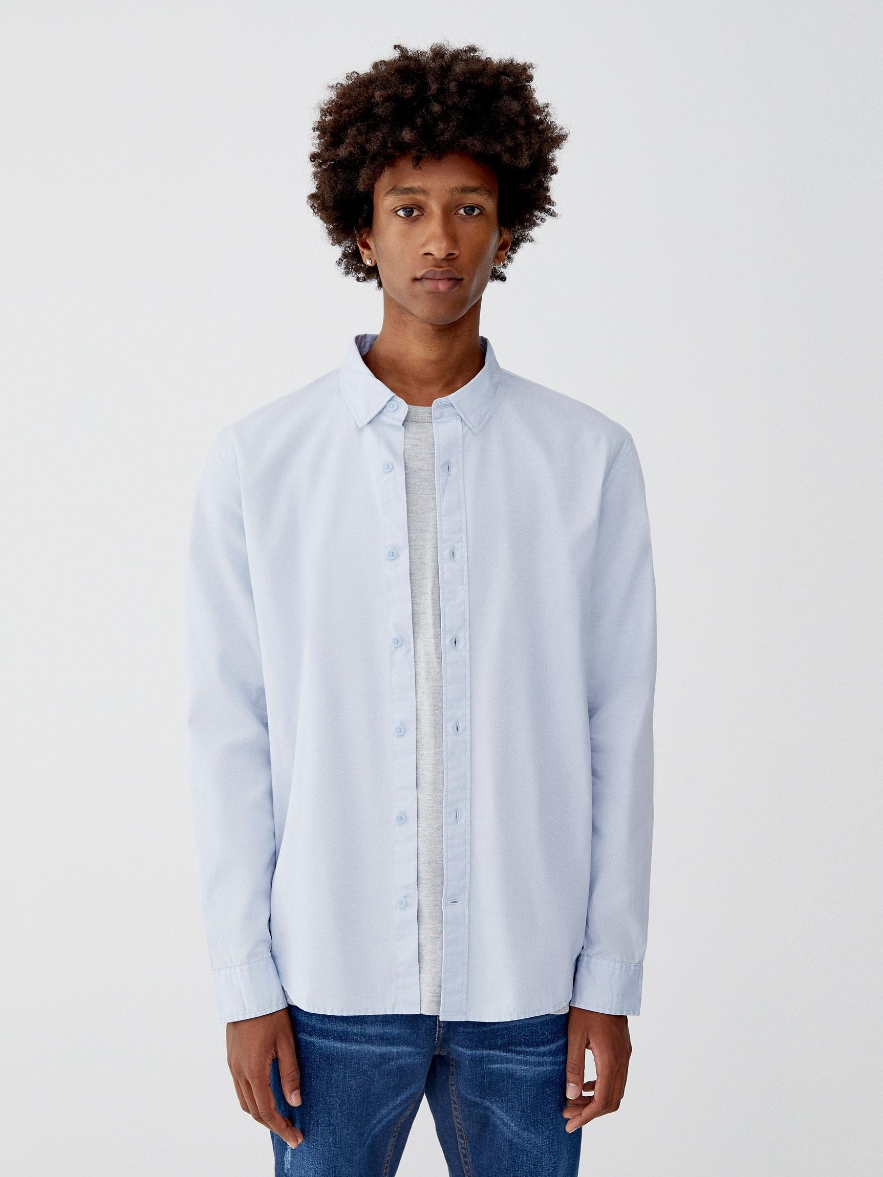 Рубашка Pull & Bear 9471/500/403-ACUP S Голубая 
Рубашка Pull & Bear 9471/500/403-ACUP S Голубая