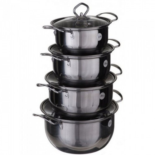 Набор кастрюль с крышками A-plus 2062 нержавеющая сталь 8 предметов
Набор кастрюль с крышками A-plus 2062 нержавеющая сталь 8 предметов