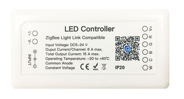 Умный беспроводной ZigBee диммер для LED ленты обычной и многоцветной Tervix Pro Line RGBCW ZigBee Controller 434121
Умный беспроводной ZigBee диммер для LED ленты обычной и многоцветной Tervix Pro Line RGBCW ZigBee Controller 434121