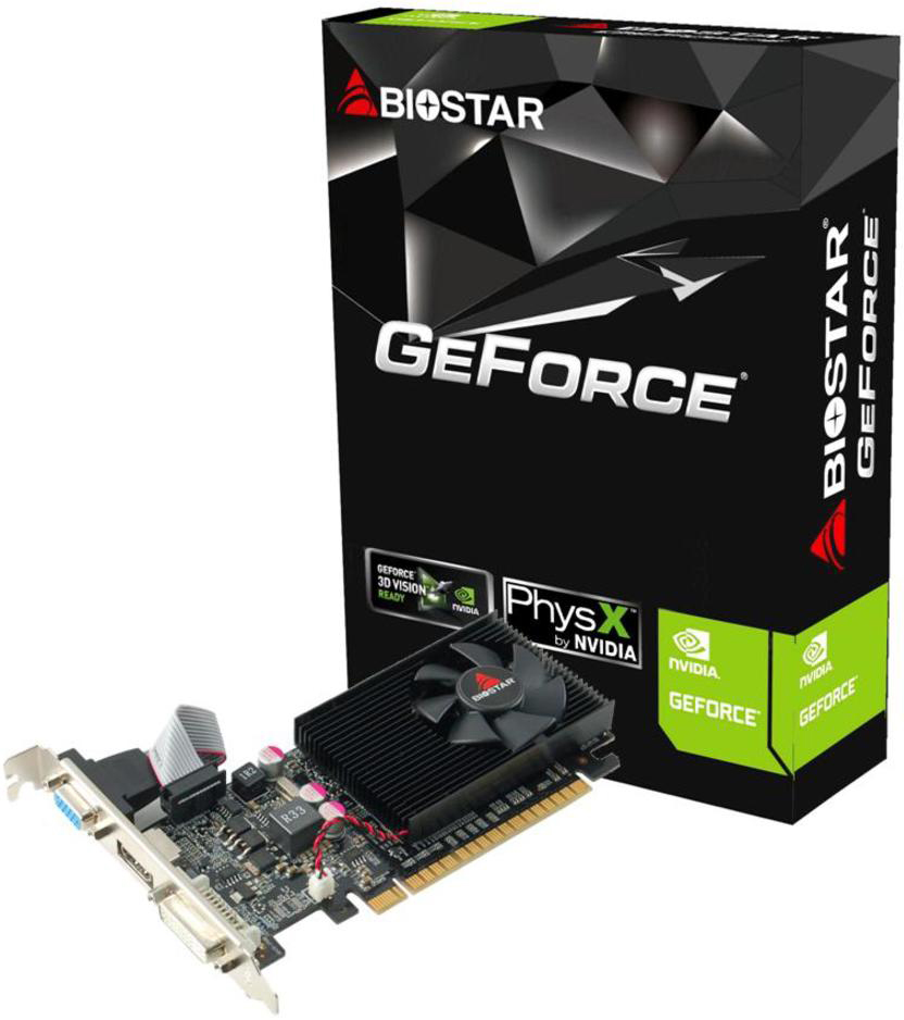 Biostar PCI-Ex GeForce G210 1GB DDR3 (64bit) (589/1333) (DVI, VGA, HDMI) (G210-1GB_D3_LP)
Biostar PCI-Ex GeForce G210 1GB DDR3 (64bit) (589/1333) (DVI, VGA, HDMI) (G210-1GB_D3_LP)