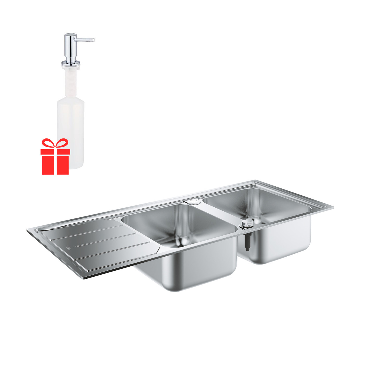 Набор Grohe мойка кухонная K500 дозатор для моющего средства Contemporary (SD00045593)
Набор Grohe мойка кухонная K500 дозатор для моющего средства Contemporary (SD00045593)