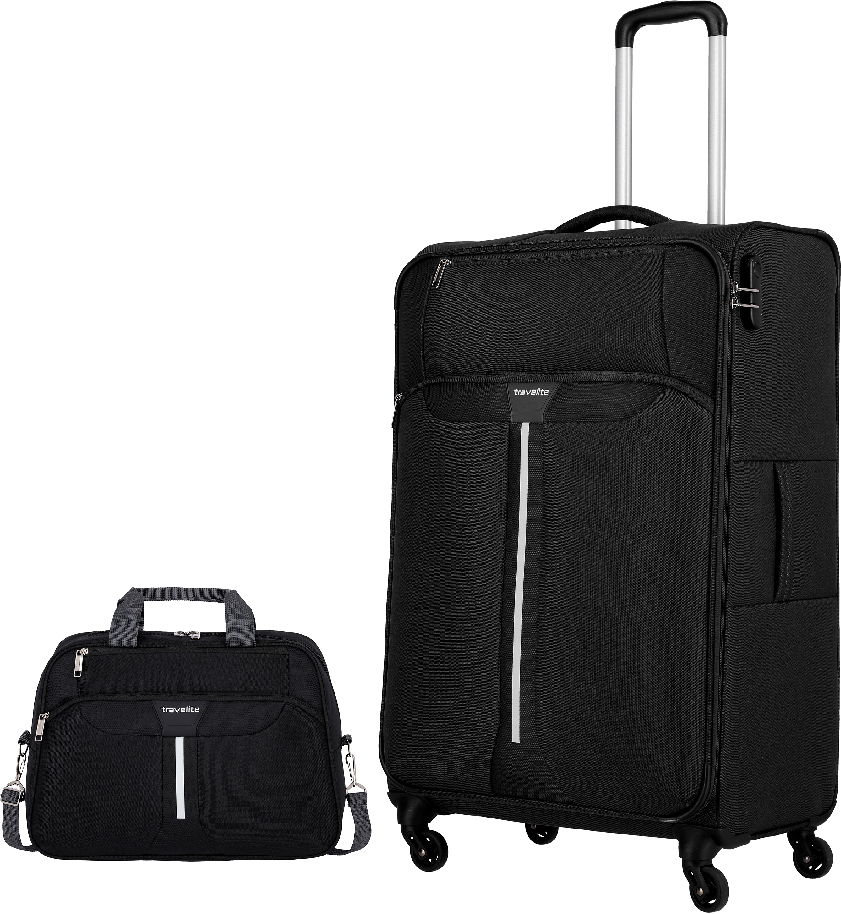 Чемодан Travelite SPEEDLINE/Black (+сумка 17л) на 4 колесах L (89л,3,3кг) (47x77x30см) TL092441-00
Чемодан Travelite SPEEDLINE/Black (+сумка 17л) на 4 колесах L (89л,3,3кг) (47x77x30см) TL092441-00