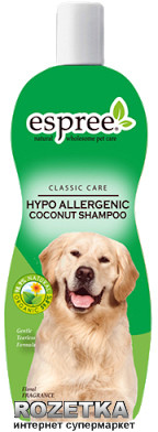 Шампунь Espree Hypo-Allergenic Coconut Shampoo гипоаллергенный очищение, восстановление, увлажнение шерсти 355 мл (e00020)
Шампунь Espree Hypo-Allergenic Coconut Shampoo гипоаллергенный очищение, восстановление, увлажнение шерсти 355 мл (e00020)