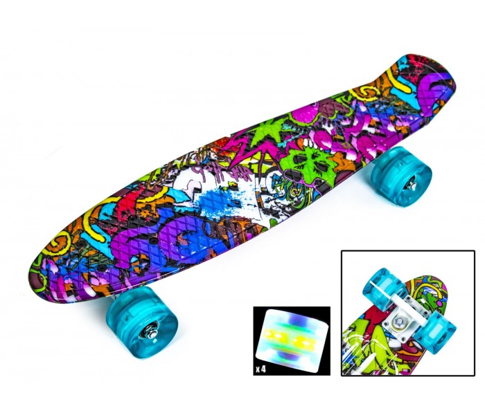 Penny Board "Graffiti Violet " Светящиеся колеса, узорный рисунок с антискользящим эффектом
Penny Board "Graffiti Violet " Светящиеся колеса, узорный рисунок с антискользящим эффектом